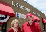 Ann and Bob Badasci in front of their Lemoore Hardware Store, which they have owned and operated for 50 years. 